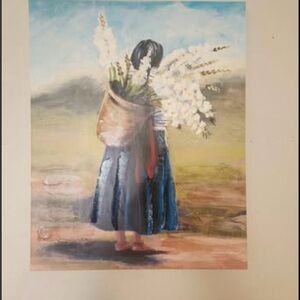 Home Decor Mexican Artwork, “Mujer Indigena”   16” X 20” Canvas Wall Decor